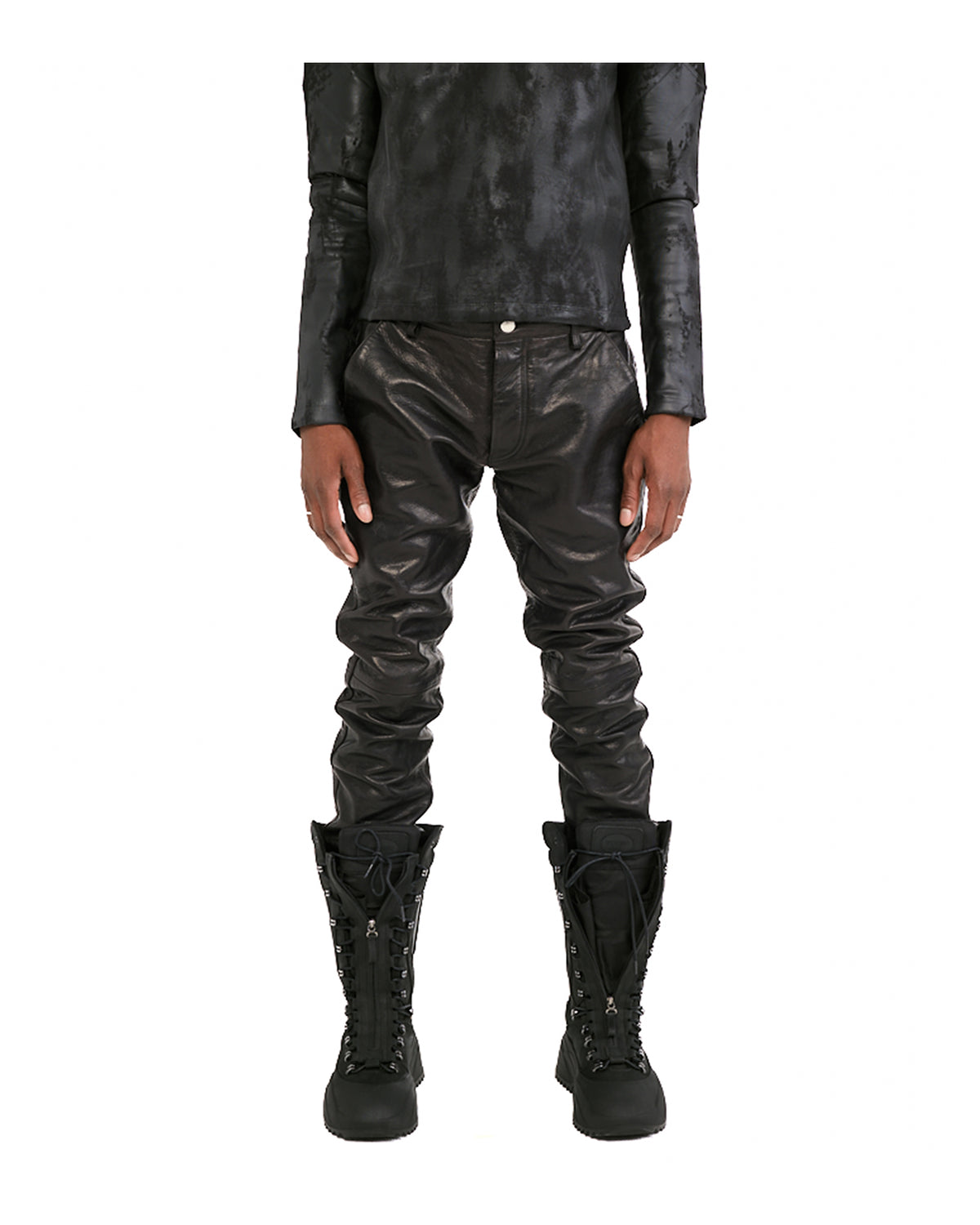 VIVET Slim Fit Leather Pants