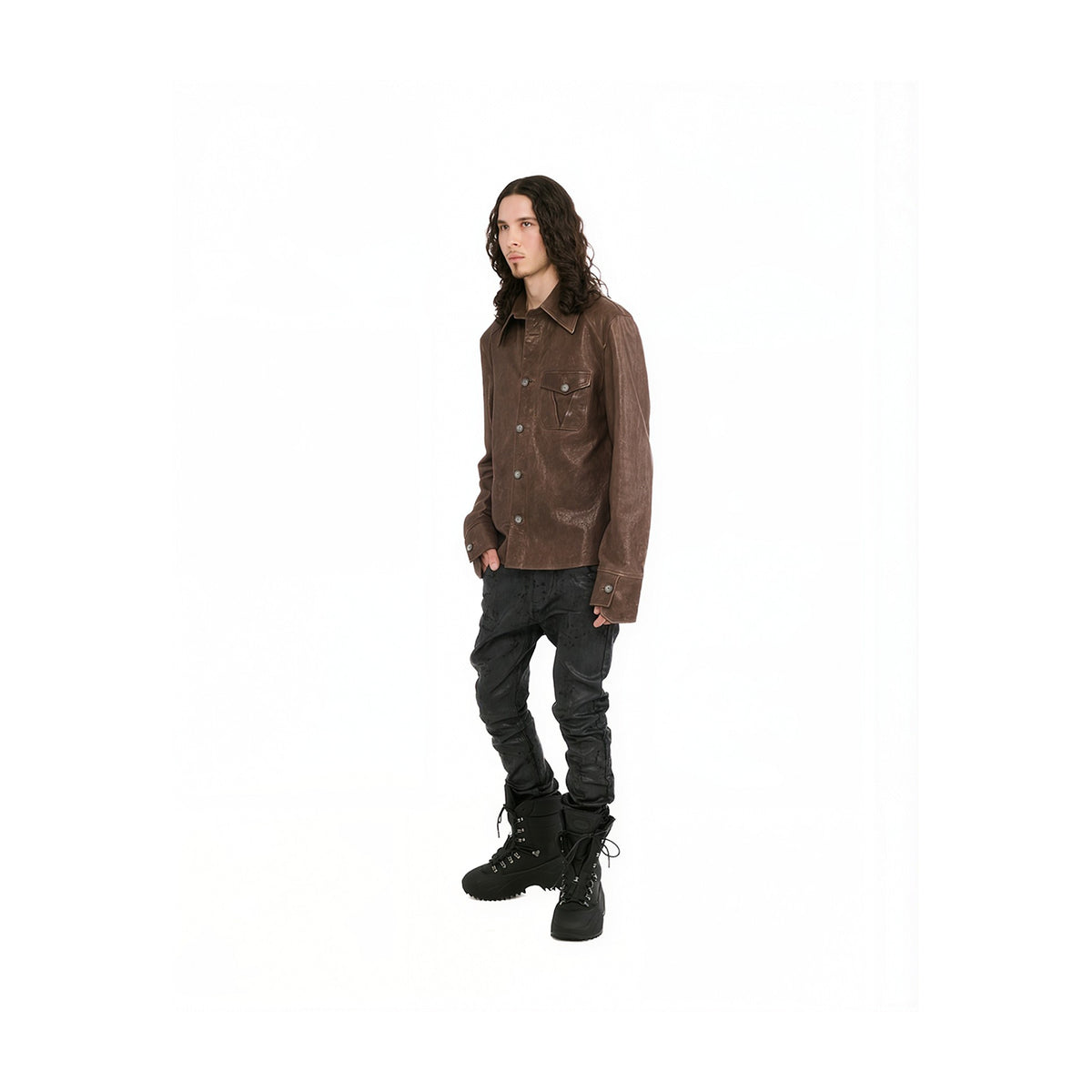 VIVET Leather Button Down Regular Fit