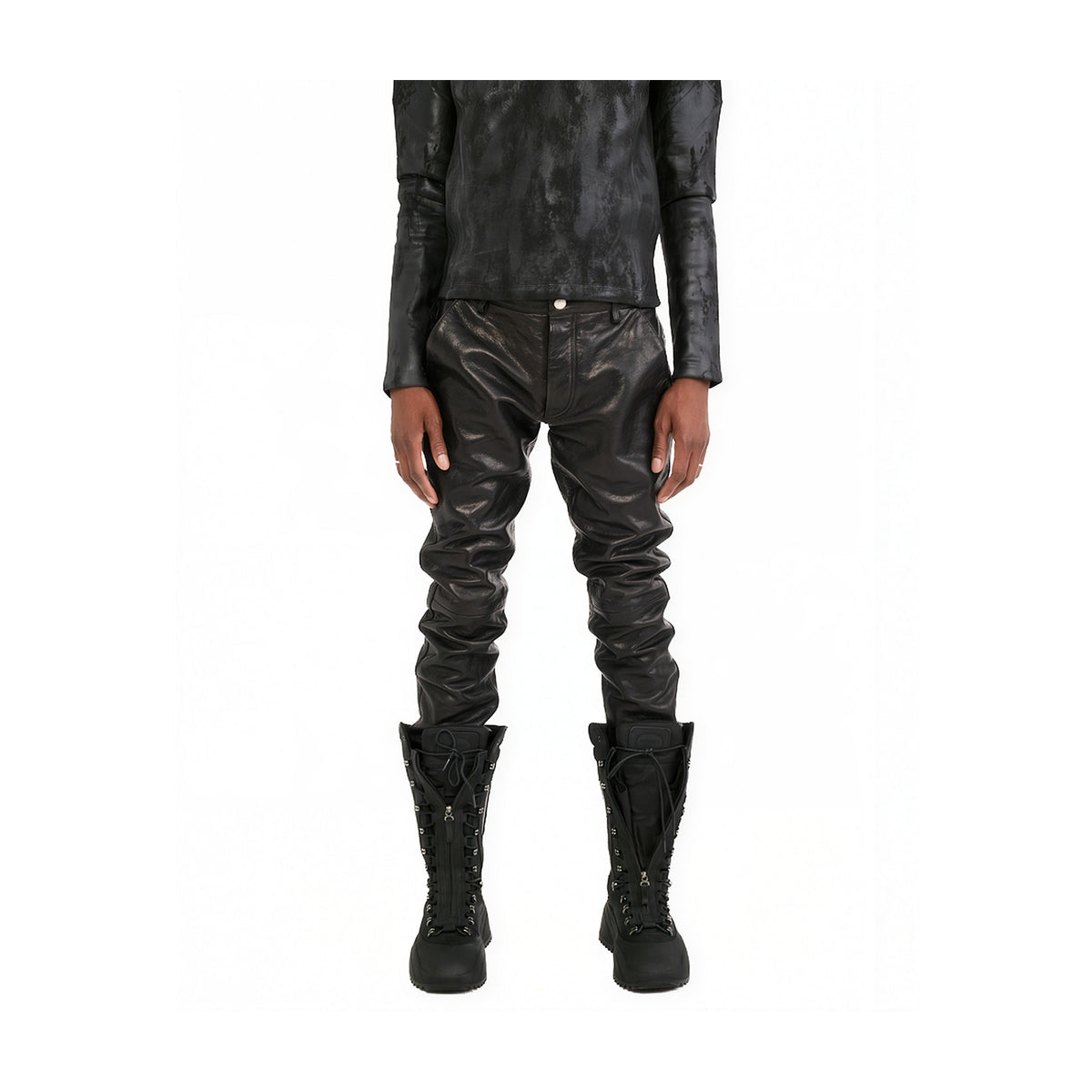 VIVET Slim Fit Leather Pants