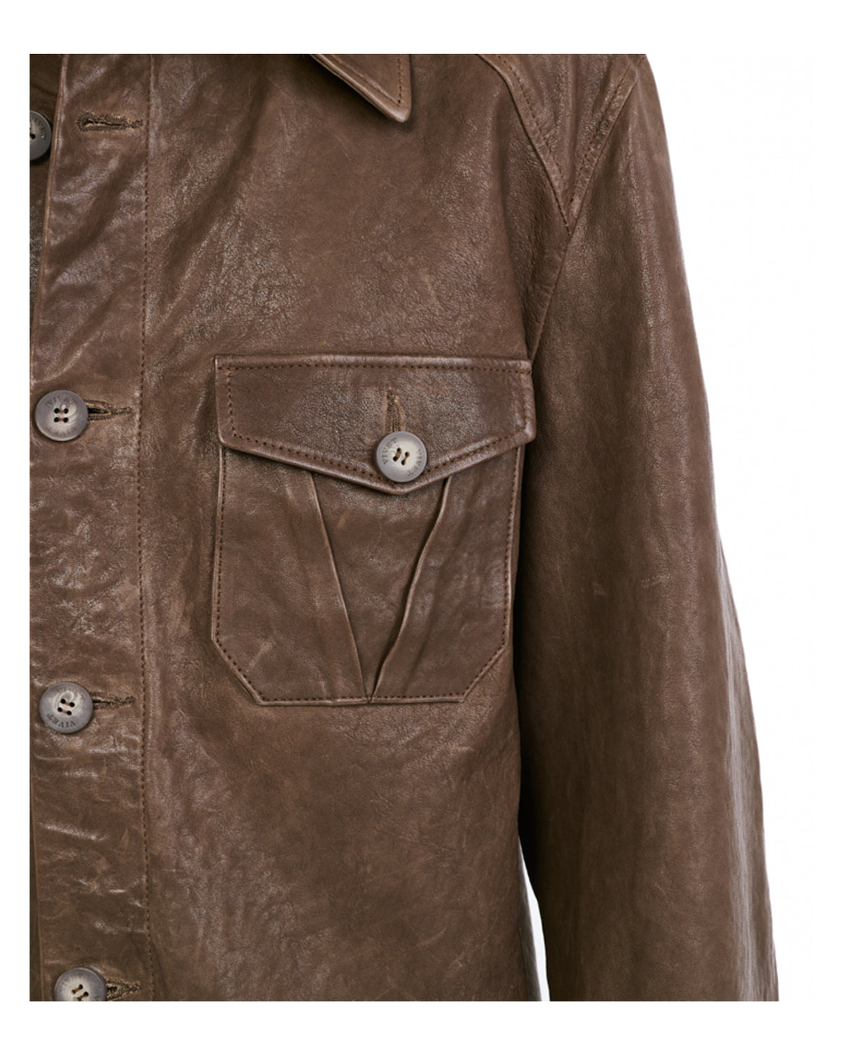 VIVET Leather Button Down Regular Fit