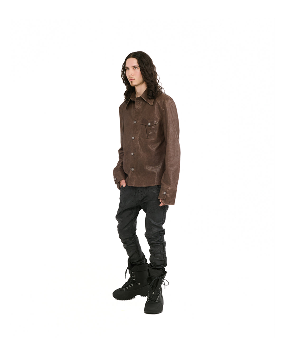 VIVET Leather Button Down Regular Fit